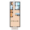 セジュール西田 1Rの間取り