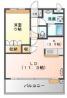 アンティーヴ 1LDKの間取り