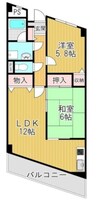 セレコート箕面 2LDKの間取り