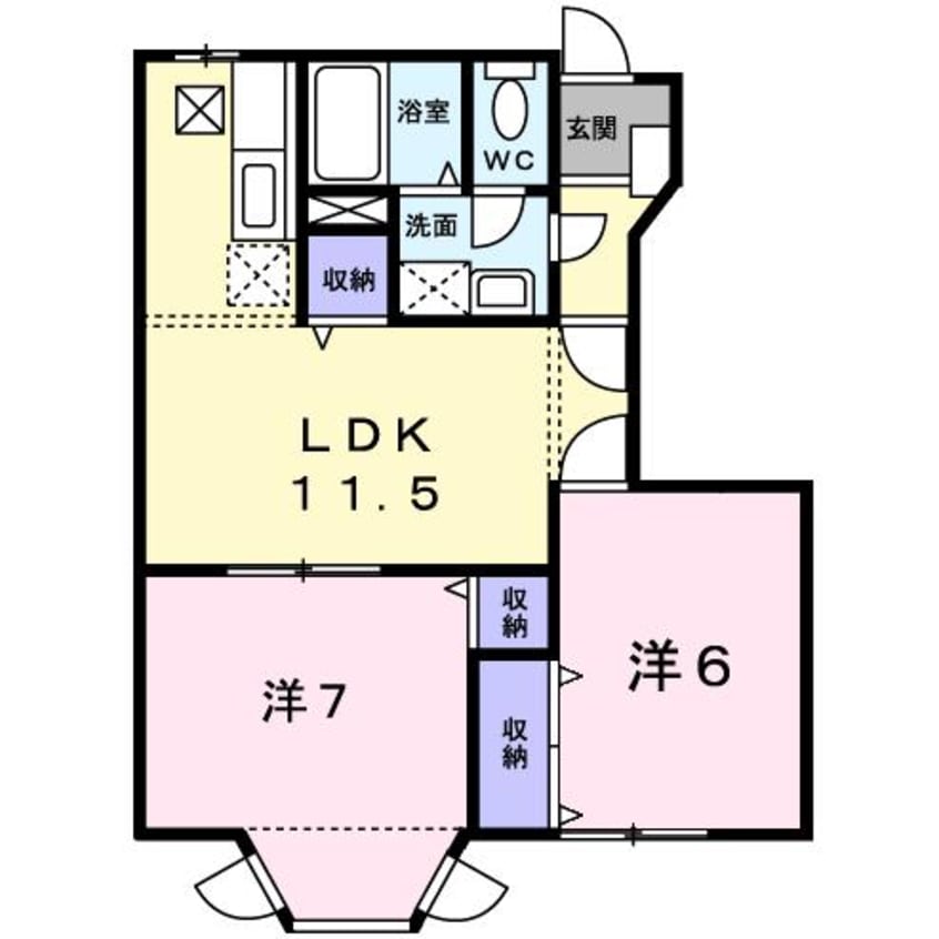 間取図 グレーンコートウメハラB