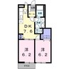 サンシャルマン 2DKの間取り