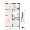 リュッケ御立中 2LDKの間取り