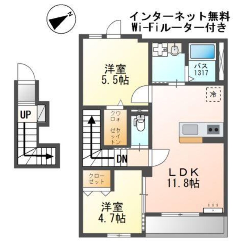 間取図 Ｗｅｓｔ　Ｓｏｌａ