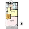 セジュール亀山　A棟 1DKの間取り