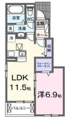 プロスペリテⅣ Ｂ棟 1LDKの間取り