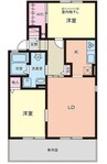 サンパティック田寺B棟 2LDKの間取り