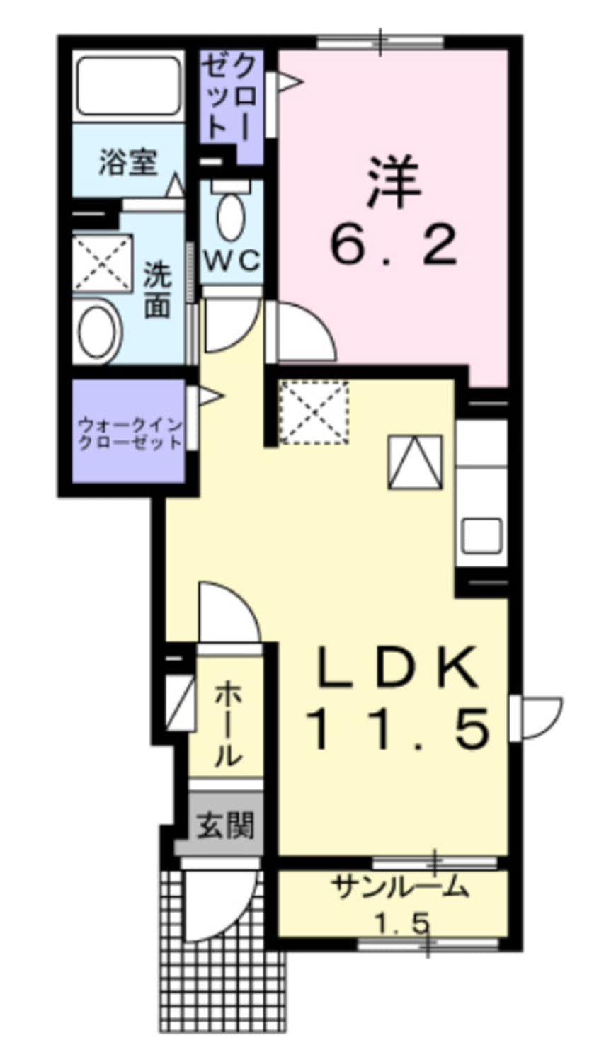 間取図 ポルト　ボヌールⅠ