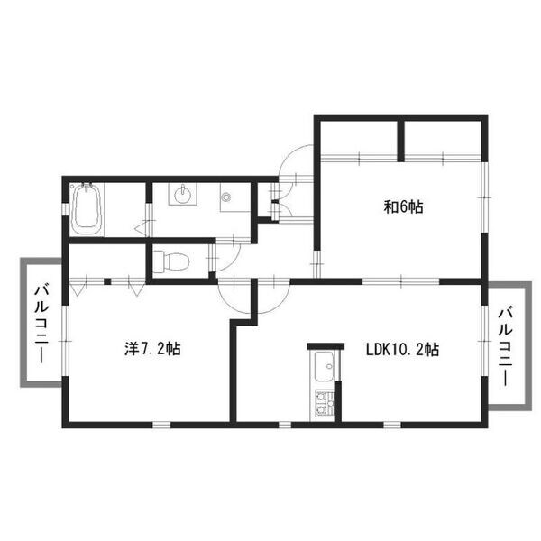 間取り図 ラフィーネ田寺東B棟