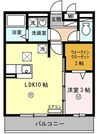 グレイシャス 1LDKの間取り