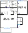 ディアコート小町条 1LDKの間取り