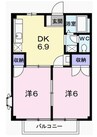 アメニティーパレス 2DKの間取り