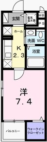 エクセル神屋町 1Kの間取り