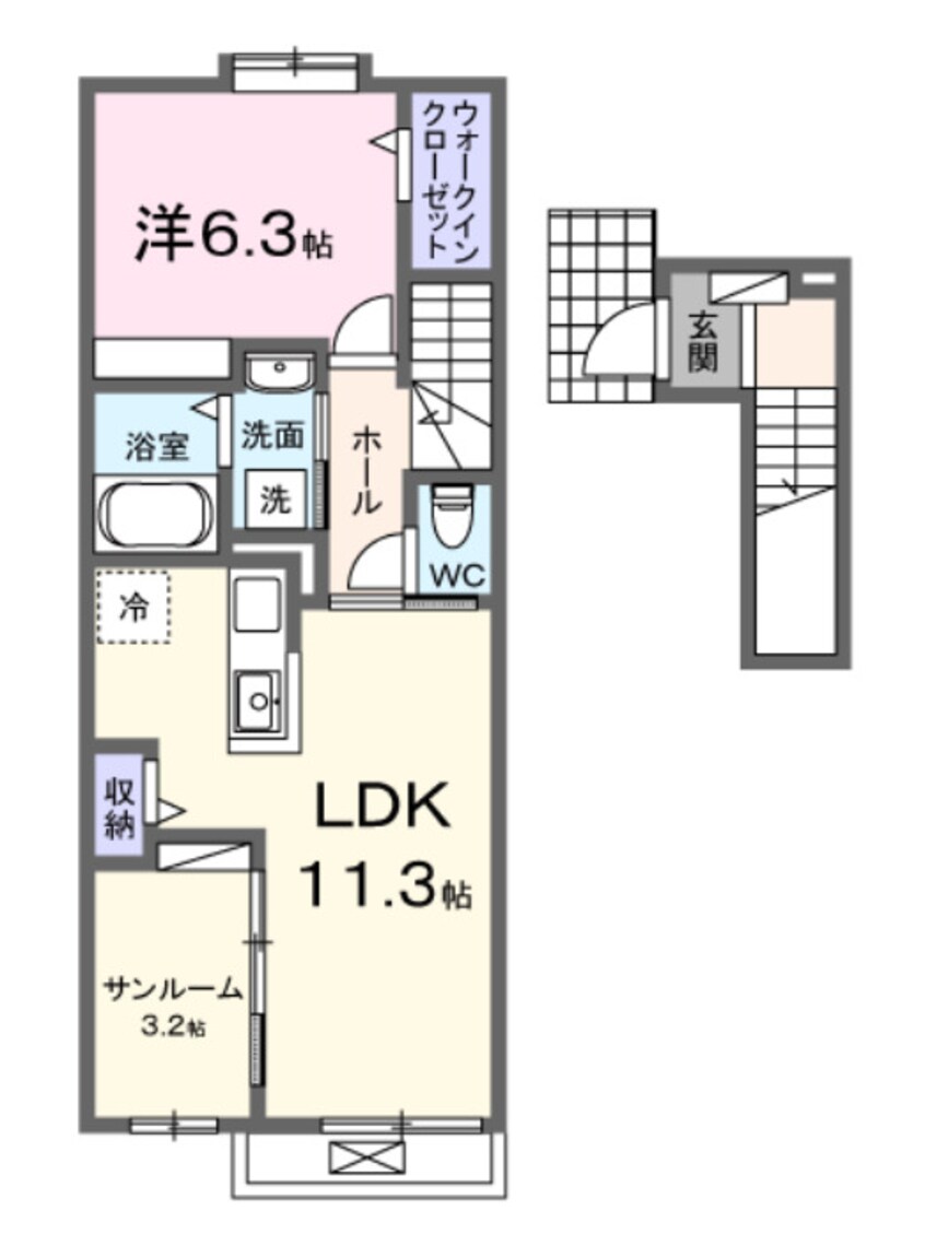 間取図 サンセールⅡ　Ａ
