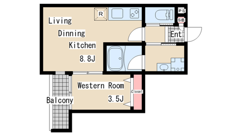 間取図 ＡＬＥＧＲＩＡ長田蓮宮通