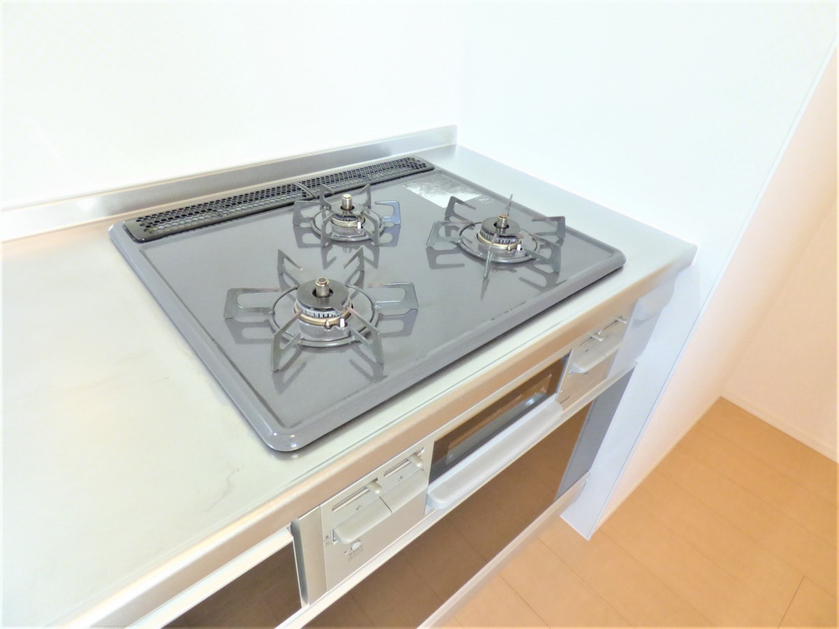 ３口ガスガラストップコンロ キャム月見山Ⅱ